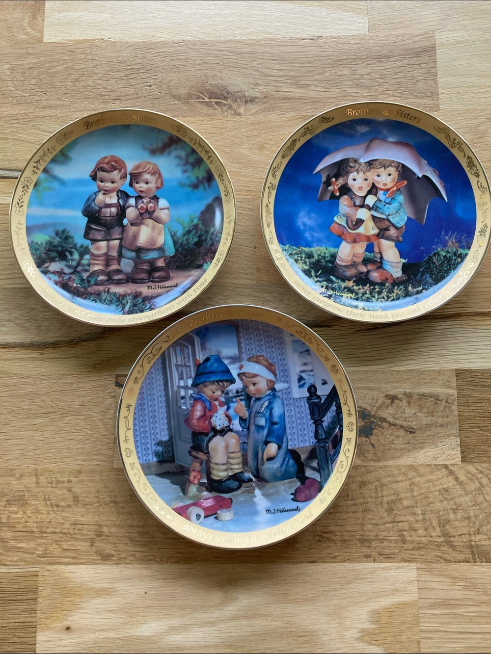 Set of 3 M.I. Hummel Limited Edition Collector Plates - Danbury Mint-EUC Vintage